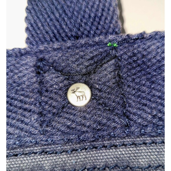 Abercrombie & Fitch Distressed Denim Blue Embroidered Tote Bag w Back Pocket - Picture 7 of 10